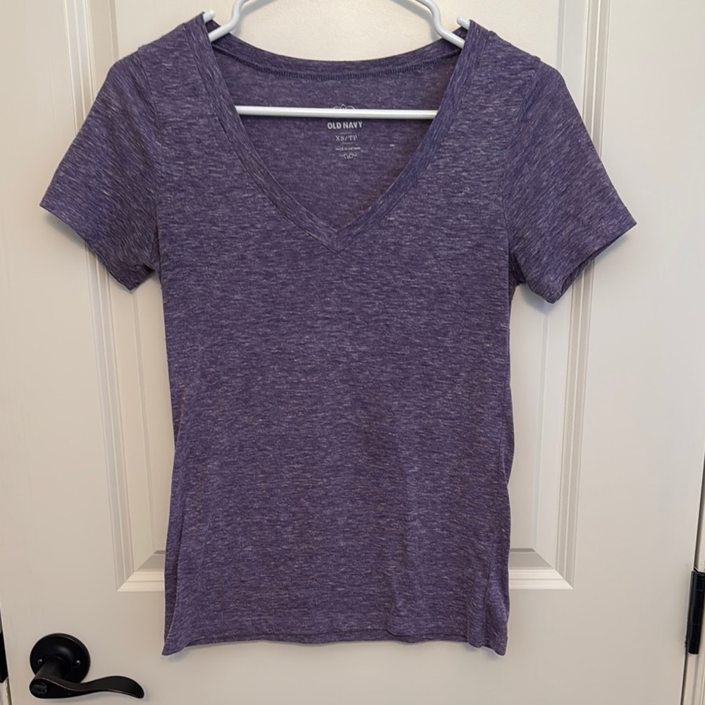 Old Navy Fitted Purple Short Sleeve‎ T-Shirt
